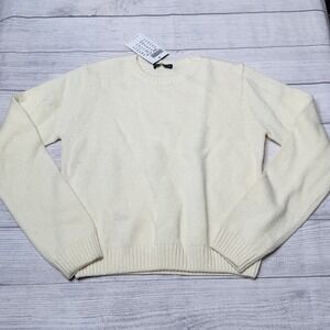 Brandy‎ Melville Wool Blend Sweater Crew Neck Cream Ivory One Size NWT